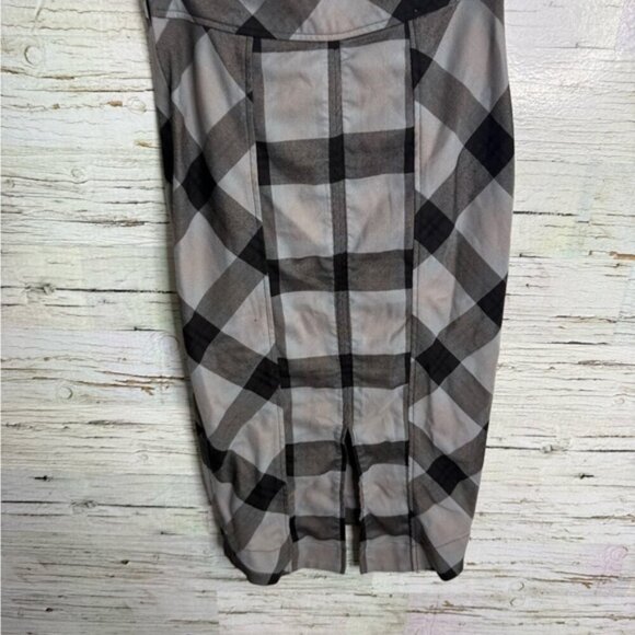 Free People Black Midi Pencil Skirt plaid size 2 - Picture 6 of 7